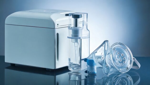 Nebulizer Machine with Mask and Medicine Cup for Respiratory Treatment.