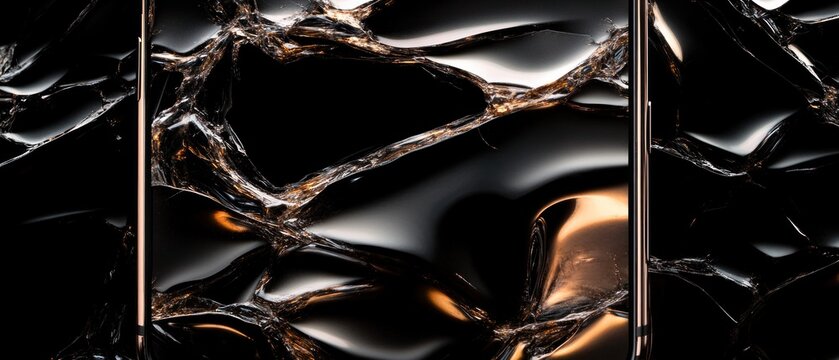 Shattered phone screen abstract dark bronze texture technology background