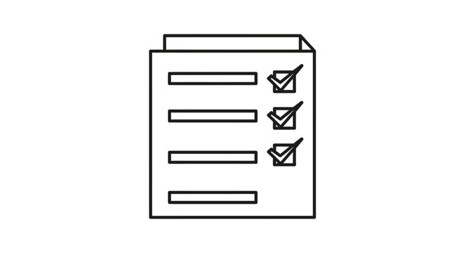 checklist document icon showing a to do list with all tasks completed representing successful project management.