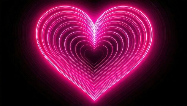 Neon Pink Heart Tunnel - A Symbol of Love and Passion.
