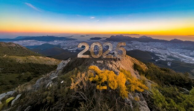 New Years Dawn - 2023 atop a mountain peak.