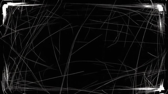 Abstract Scratched Glass Texture on Dark Frame.