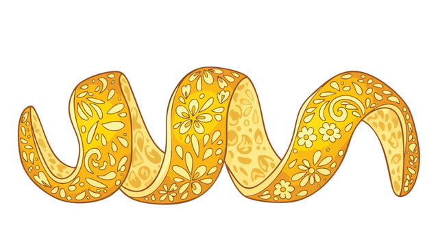 Decorative Orange Peel Swirl for Food & Beverage Branding, Graphic Design Elements