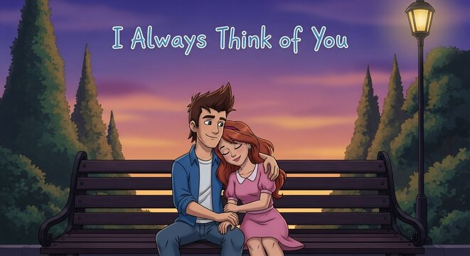 Couple sitting park bench