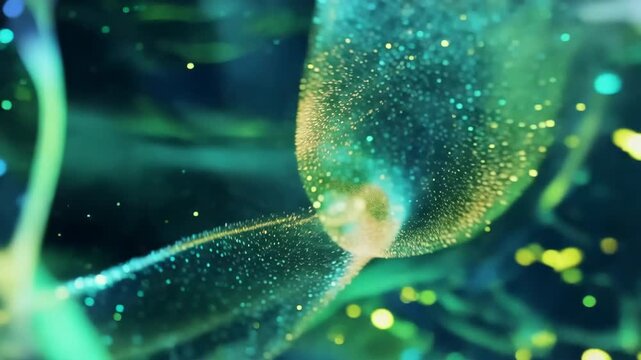 Abstract Green Swirling Shimmer Loop Background
