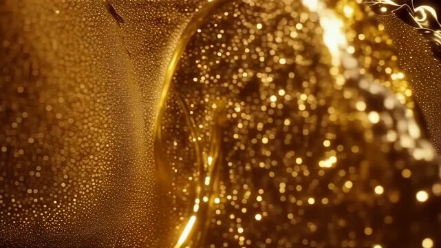 Gold Abstract Flowing Shimmer Background
