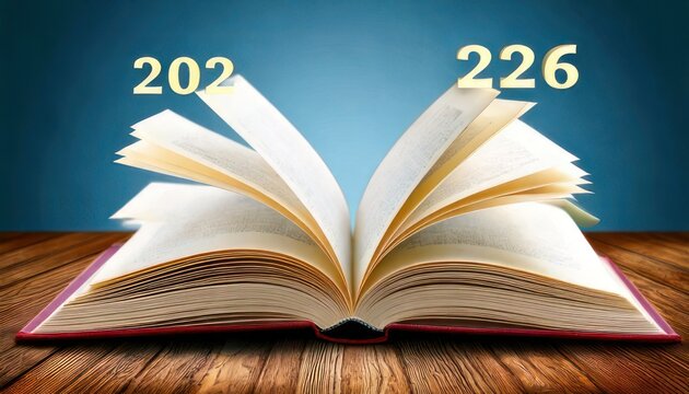 Open book with pages displaying numbers 202 and 226 on a table.