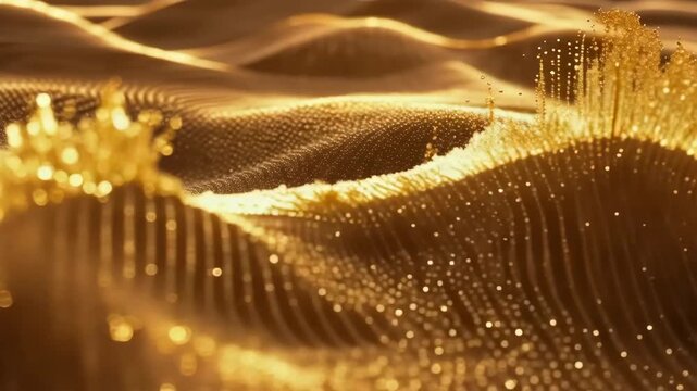 Gold Wave-Like Energy Motion Background
