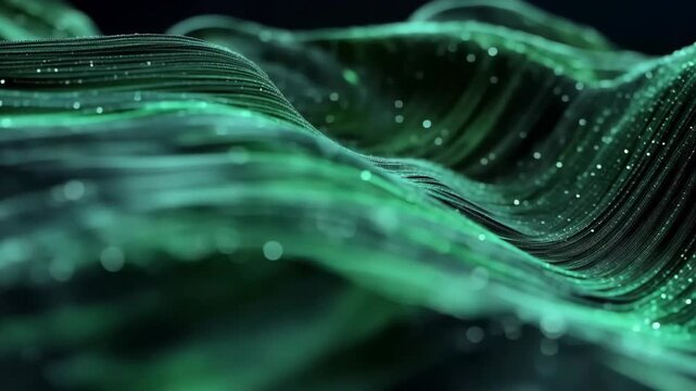 Green Abstract Wave Shimmer Motion Background
