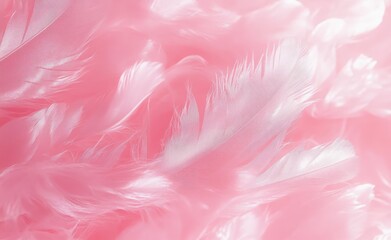 Fototapeta premium close-up of soft pink feathers with delicate fluffy texture evoking calm and gentle warmth
