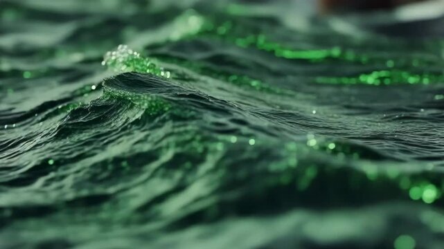 Green Minimal Flowing Shimmer Background

