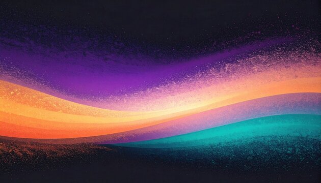 Onde di colore astratte e fluide creano un vibrante gradiente luminoso su sfondo scuro, evocando energia e movimento digitale.