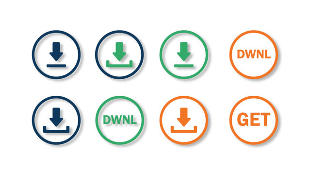 Set of Modern Web Buttons for Download and Install