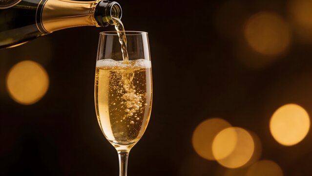 Champagne being poured into glass