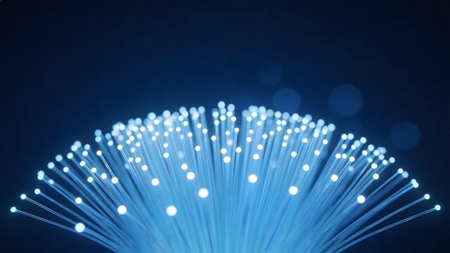 Fiber optic cables emitting light
