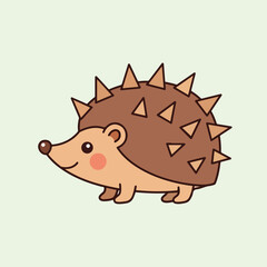 Cute Cartoon Hedgehog Character Walking. © Mulyadi