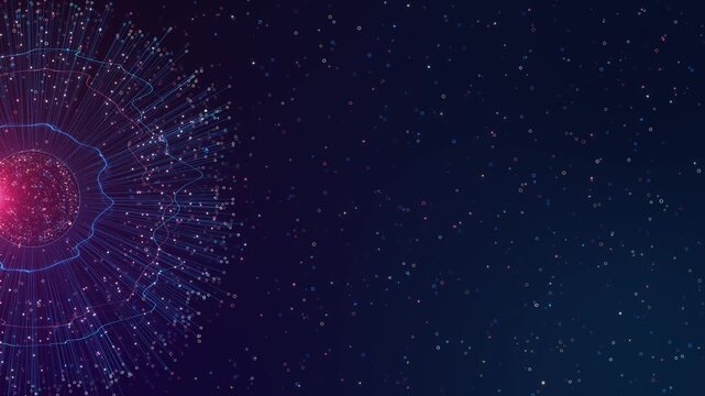 Cosmic Data Burst Particle Network Energy Field Abstract cosmic explosion particles light trails data AI processing, neural networks, futuristic digital energy systems technology, science, innovation