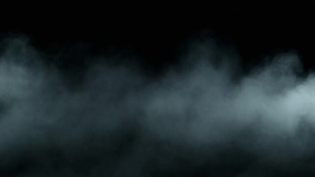Mysterious Smoke Drift Across Dark Empty Night.