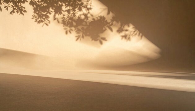 Ombre astratte di foglie e rami proiettate su una superficie calda, creando un gioco di luci e oscurit&agrave; in un'atmosfera serena e naturale.