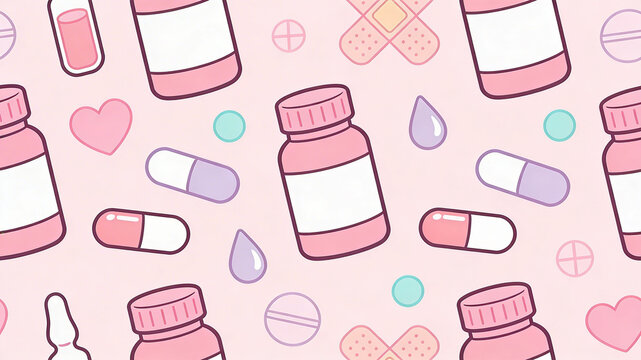 pattern with cosmetics medicine
