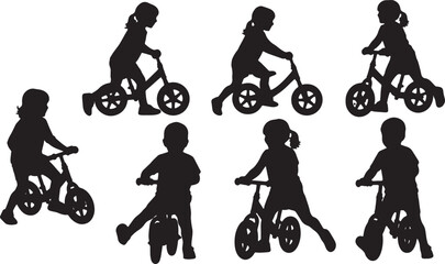 Obraz premium Toddlers on Balance Bikes