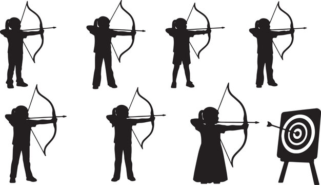 Kids Practicing Archery Sport