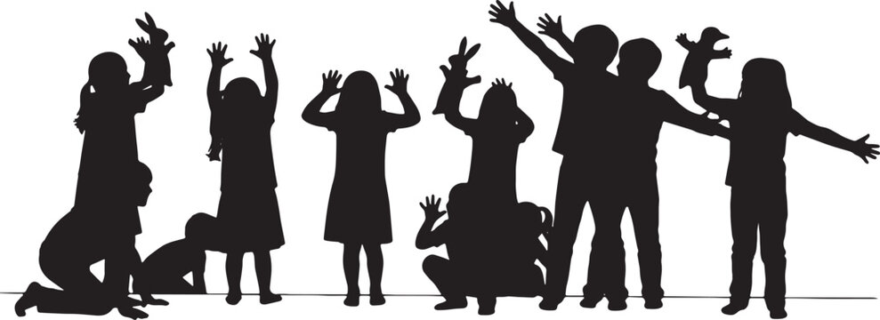 Kids Making Hand Shadows