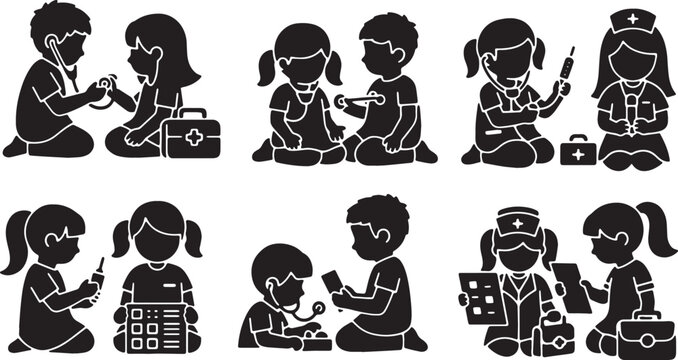 Children Playing Doctor and Nurse Roleplay