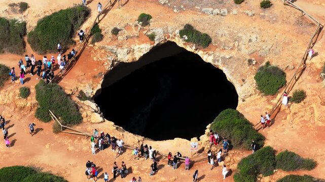 Benagil Caves Algarve Portugal natural ocean sinkhole landmark aerial