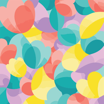Colorful abstract shapes pattern design.