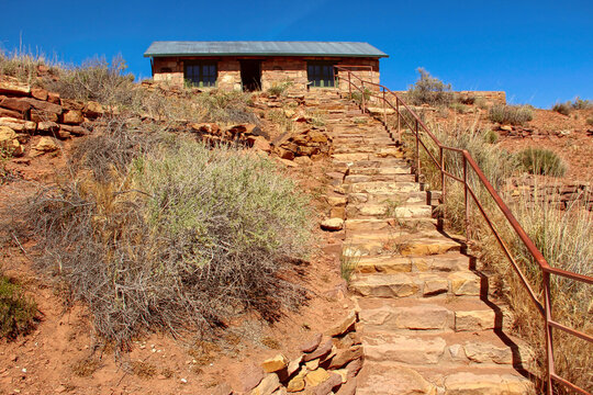Stairway Leading to the Officer's Quarters at the Historic Civilian Conservations Corps Camp in Leeds Utah.