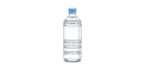 Fototapeta premium Clear 600ml Plastic Bottle with Light Blue Ridge Lid 