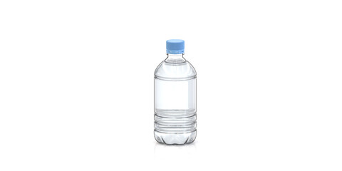 Naklejka premium Clear 350ml Plastic Bottle with Light Blue Ridge Lid