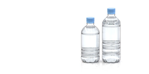 Naklejka premium 350ml and 600ml Plastic Bottle with Light Blue Ridge Lid
