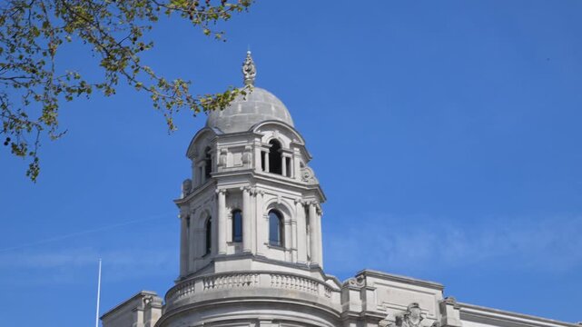 A high vantage point from the rooftop of the restored Edwardian landmark showing a sweeping view across the historic city centre and famous landmarks under a clear sky