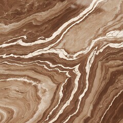 Obraz premium A close-up view of a brown and white marble surface with intricate swirling patterns