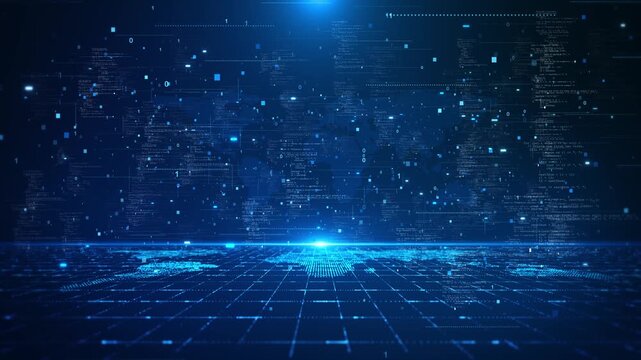 Global Data Network Binary Code Digital Technology Digital world map binary code, data streams, network grid. for cybersecurity, programming, big data, global connectivity, and technology concepts.