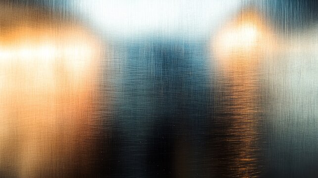 close-up of brushed steel texture with reflections .