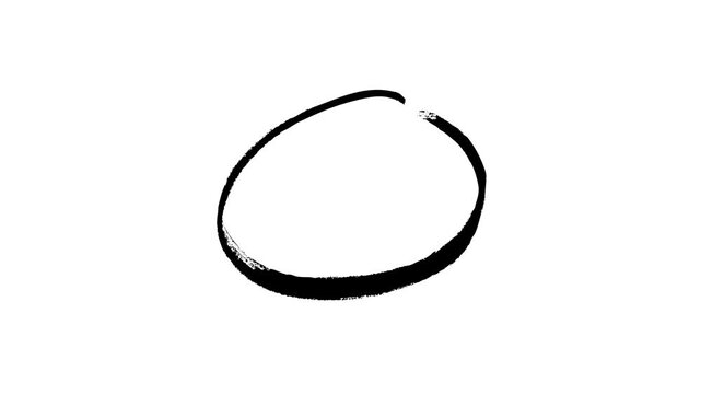 animation, Circle marker with drawing effect, highlighter, design elements, ink brush