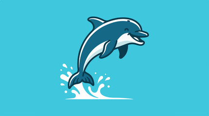 Naklejka premium Joyful Dolphin Leaping from the Ocean Waves in Sunlight.