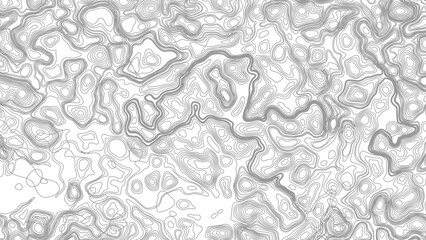 Abstract Topographic Map Lines. Monochrome Terrain Lines Art. Wavy Geographical Contour Lines.  © Mst