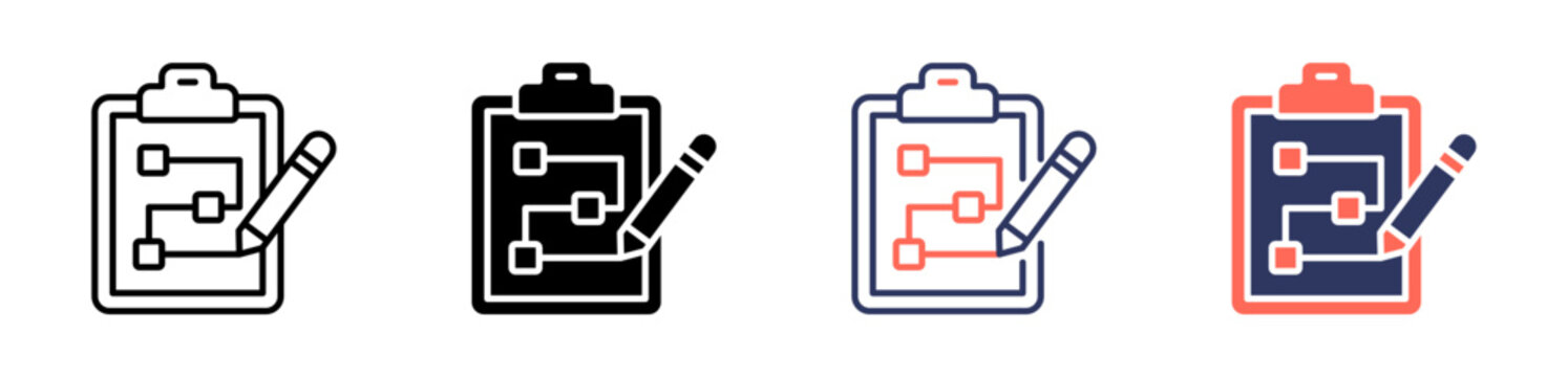 tactics icon set multiple style collection