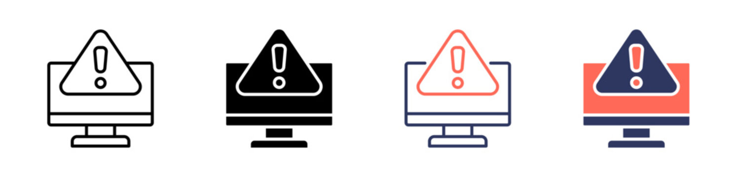 monitor icon set multiple style collection