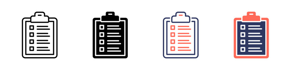Fototapeta premium checklist icon set multiple style collection