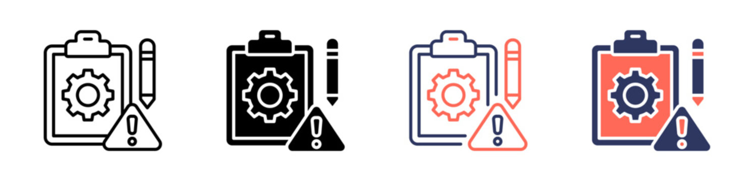risk management icon set multiple style collection