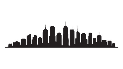 Obraz premium City Skyline Silhouette, Urban Architecture Cityscape with Skyscrapers for Business and Real Estate Development Concepts