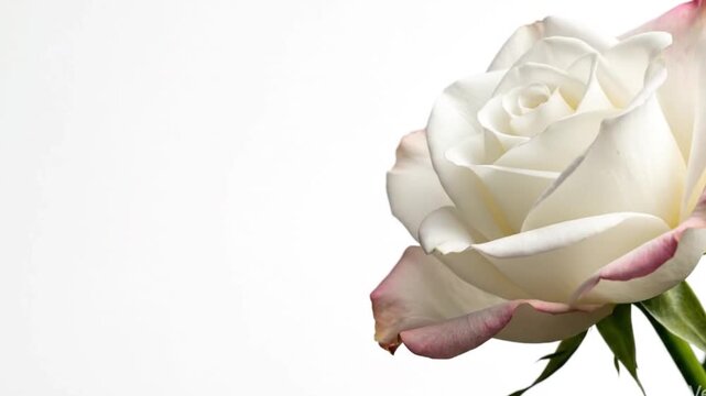 White background with single flower fade in soft highlight ultra minimal banner style