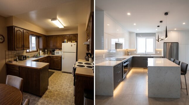 Before and After Kitchen Renovation: Dated to Modern Luxury Makeover
