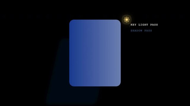 Blue square and text ref light pass on black. Suitable for technology or communication concepts in graphic design projects.
