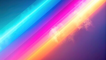 Abstrakcyjne tło z żywymi, diagonalnymi smugami światła w intensywnych kolorach, tworzące dynamiczny gradient i nowoczesny design.